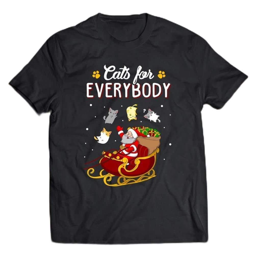APSRA TRADERCats for Everybody Cat Christmas Ugly Christmas ds657 T-Shirt Cotton T-Shirt - Regular Fit, Printed T-Shirts for Men 5672