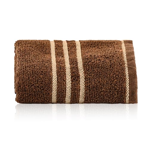 Image of Urbane Home Pack of 3 Soft Cotton Face Towels for Men & Women /Ladies | Easily Washable | Pocket Towels & Workout Gym Napkins for Men - Dark Brown