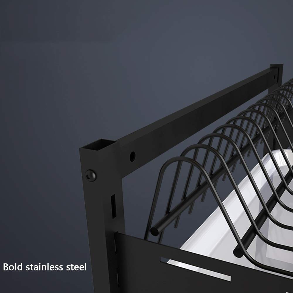 Axdwfd Schweberegale Edelstahl-Küche-Zahnstange, hängende Wand Haushaltsgeschirr Storage Rack Abtropfbrett Hängewandablauf Gestell (Size : 2-Tier)