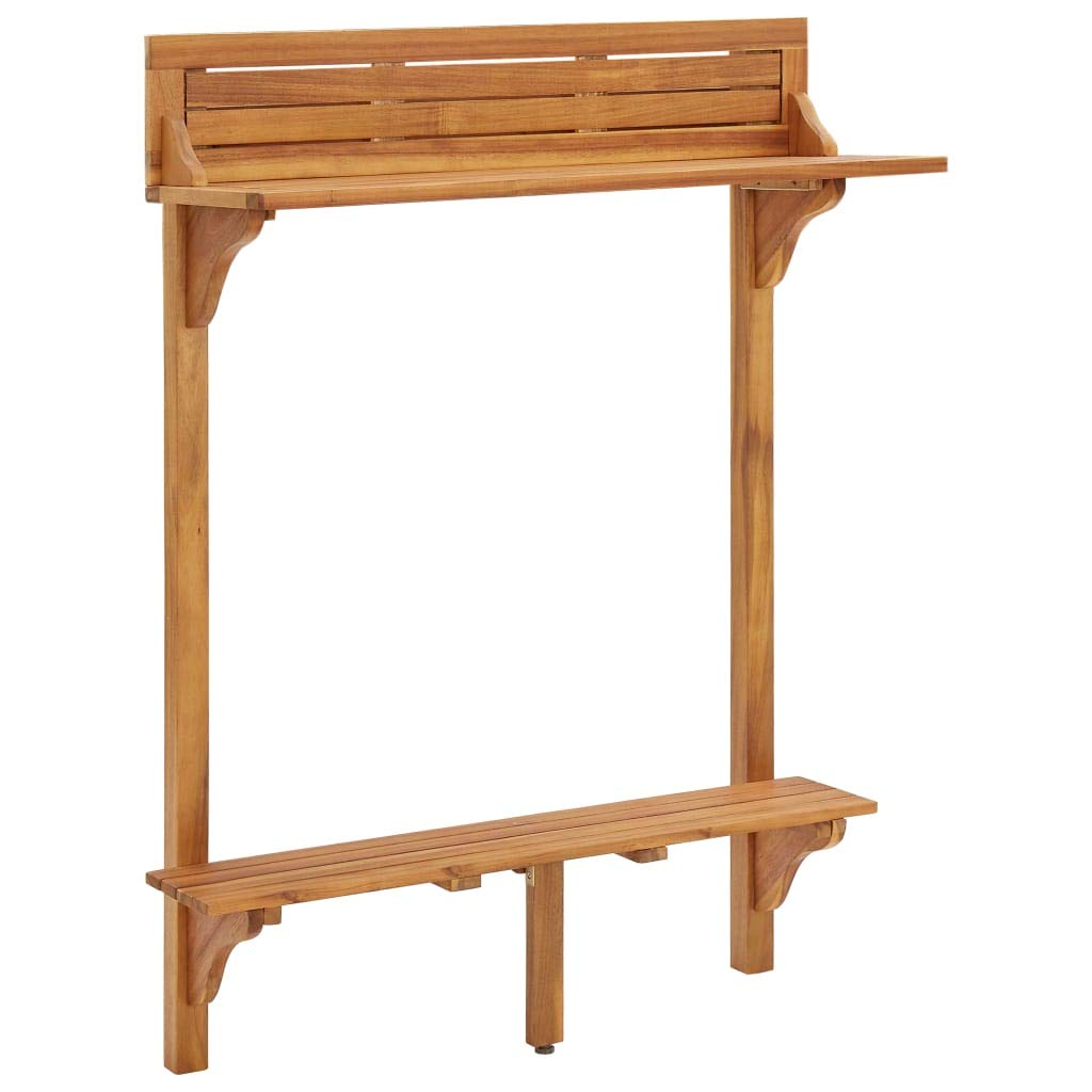 Générique Table de Bar Balcon 90x37x122,5 cm Bois d'Acacia Massif