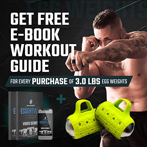 Image of Egg Weights Cardio Max 3.0 lbs. Stainless Steel Hand Weights Dumbbell Set with Anti-Slip Silicone Finger Loop for Workout, Fitness, Training for Men and Women - 2 Eggs, 1.5 lbs each + Free E-Book Workout Guide
