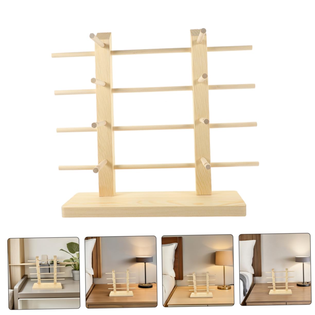 2piezas Expositor De Gafas De Madera Unidades Soporte Multicapa para Tiendas y Mostradores Expositor De Gafas De Madera para Dormitorio