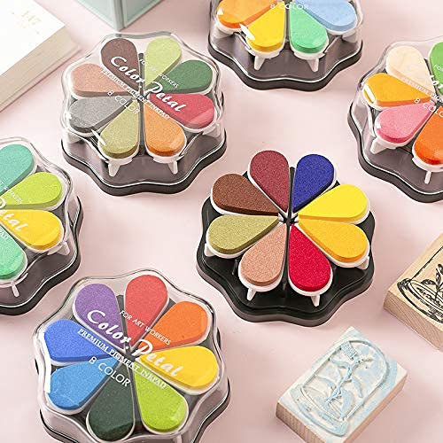 Petal Ink Pads For Rubber Stamps Waterdrop Shaped Stamp Pads With 8 Assorted Colors (Set 1004) #TOP5