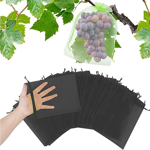 果実袋 果実防虫袋 防虫 防鳥 巾着袋 50-400枚セット 害虫 鳥よけ網 フルーツ 農業 園芸 種入れ 果物袋 保護 ネット 防虫 防鳥 保護ネット 果物 網 頑丈 袋 ぶどう 桃 メッシュバッグ フルーツプロテクターバッグ (20×30cm×50,ブ
