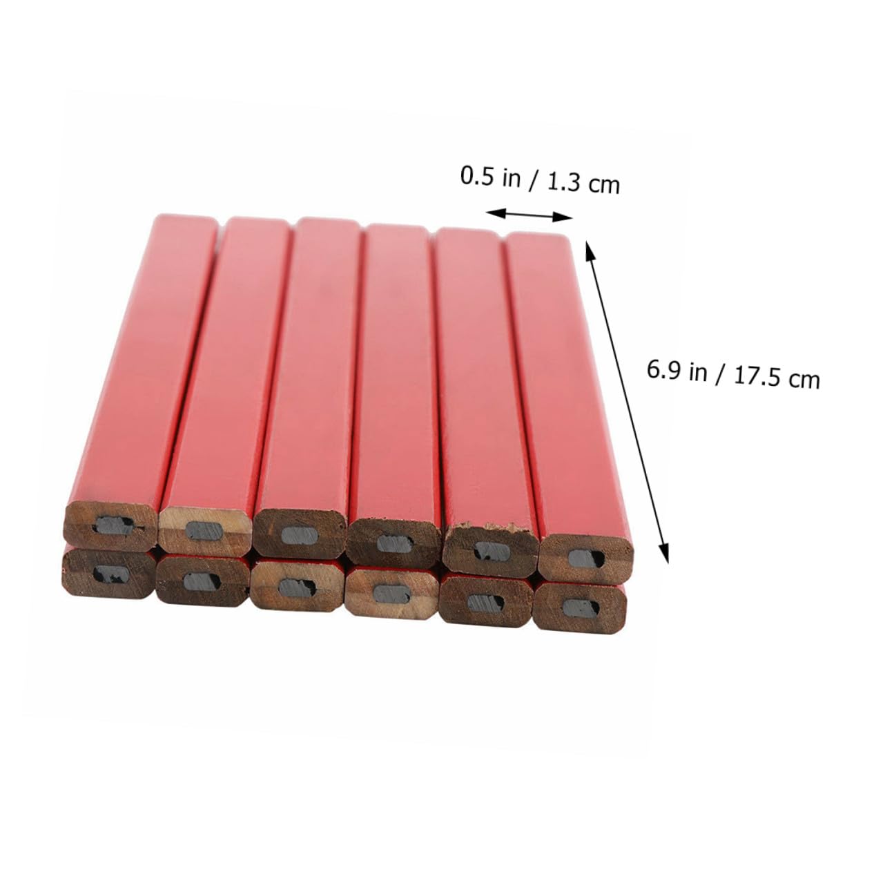 Artibetter 72pièces Crayons De Charpentier Rouges à Mine Dure Marqueurs Pour Travail Du Bois Octogonaux