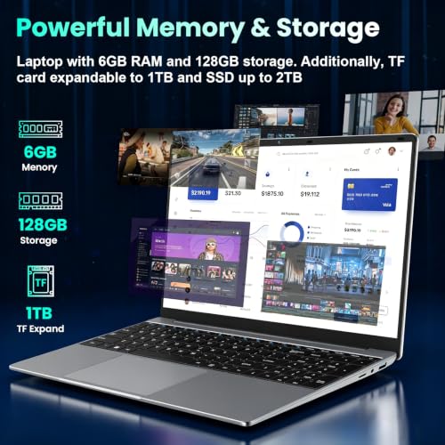 Image of 15.6 inch Student Laptop with AI Assistant Included, 1 Year Office 365