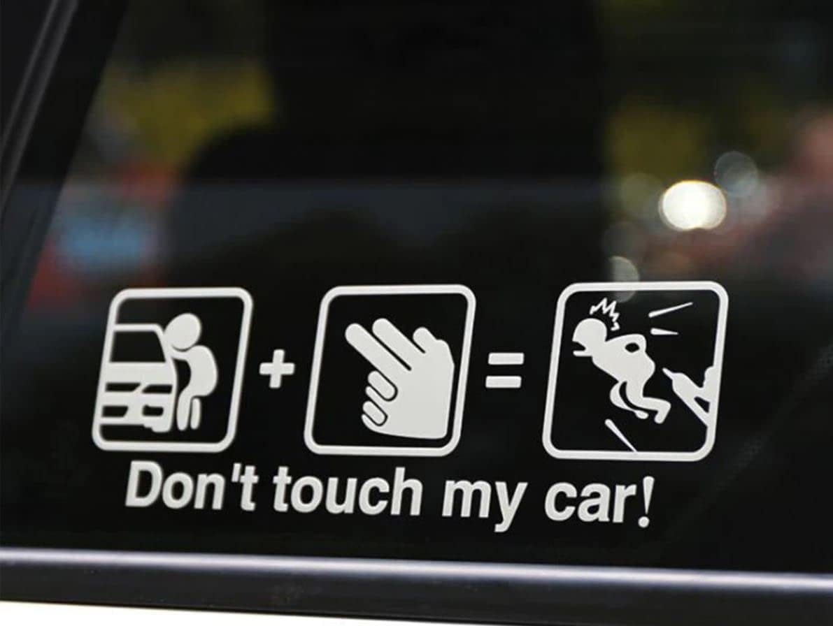 Rubik Don't Touch My Car Sticker Funny Warning Decals Highly Reflective Sign Funny Symbol for Car Exterior Decoration Styling