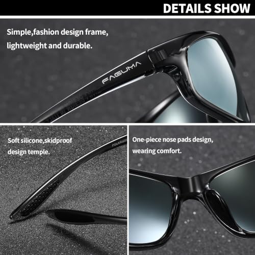 Image of FAGUMA Polarized Sports Sunglasses For Men UV400 Protection | Cycling Driving Fishing