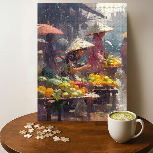 Casse-tête en bois Marché de Fruits Vietnam - 500 pièces, 20 x 15 po