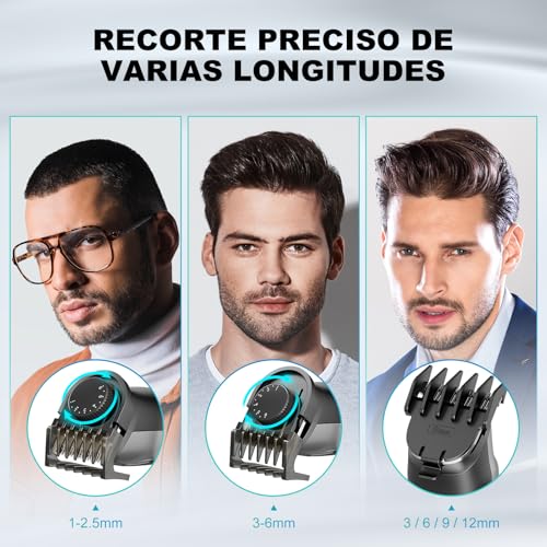 kensen Afeitadora Corporal Masculina 4 en 1, 2 Velocidades Depiladora Corporal Hombre, IPX7 Impermeable Body Shaver para Barba, Orejas, Axilas, Pecho, Piernas y Genitales, Pantalla LED, 210 mins Uso - imagen 6