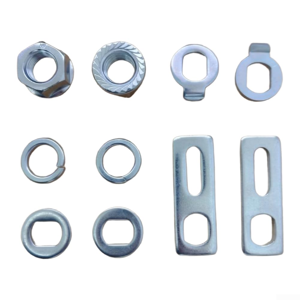 Secure Motor Shaft Fastener Kit for 14mm/ and 16mm/ E-Bike Axles/, Iron Hook Washer Spacer Nut Retainer/Set for Electric Bicycle Maintenance Silver/(16mm)
