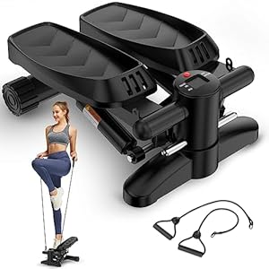 Trakmaxi Stair Stepper for Exercise, Mini Steppers with Resistance Band & Calories Count,Hydraulic Fitness Stepper Exercise 300lbs Weight Capacity Home Workout Equipment