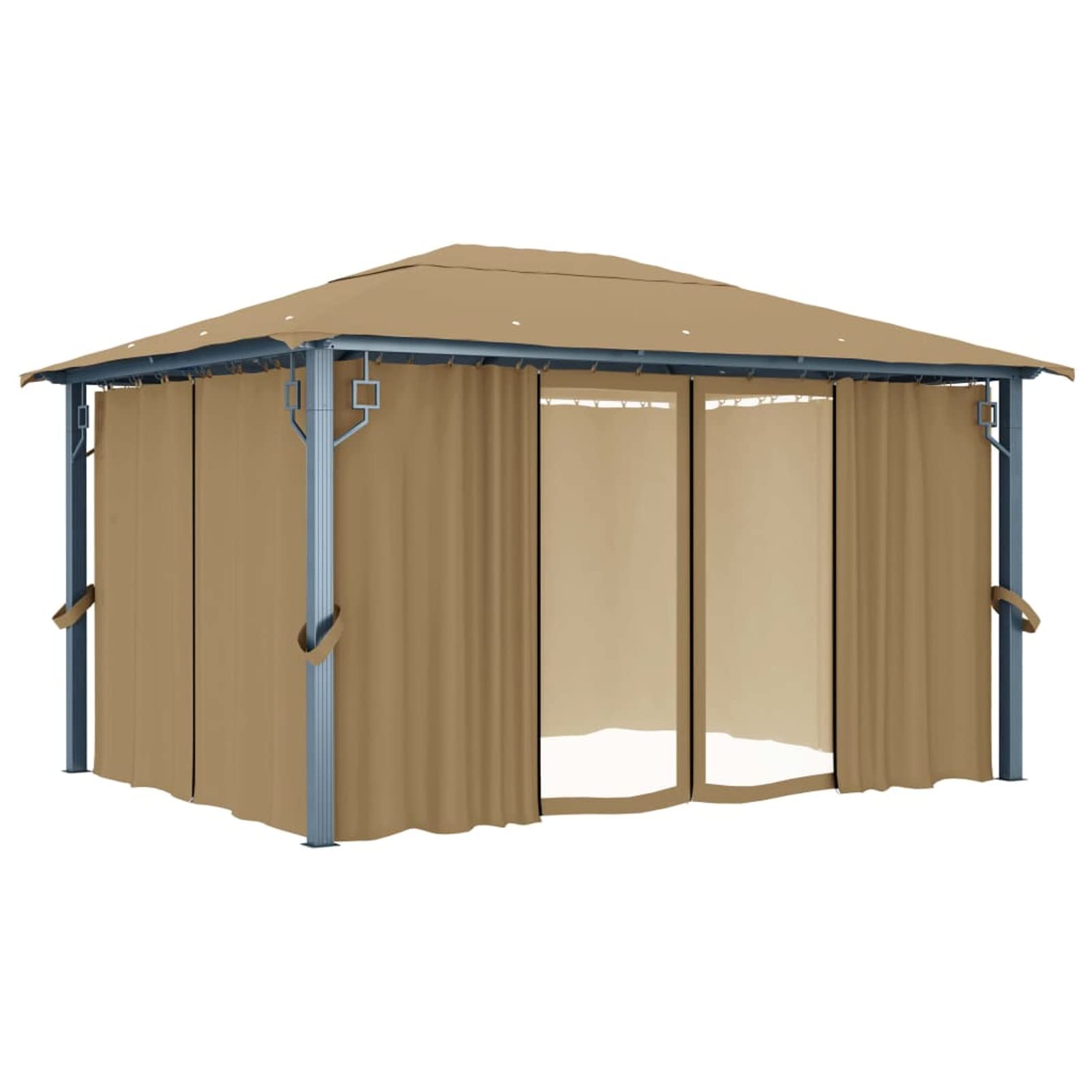 Gazebo con Tenda 400x300 cm Grigio Talpa in Alluminio,Gazebo Pergola con Telo Impermeabile Richiudibile E Struttura Rettangolare in Acciaio Inossidabile Ad Alta Densità, per Arredo Giardino,