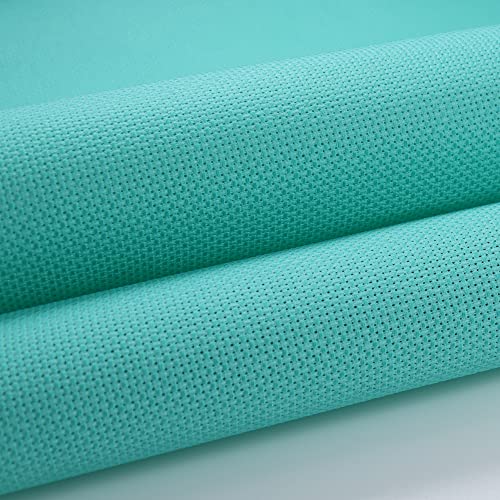 Image of KCS 3 pc of 15 inch x 18 inch Counted Cross Stitch Cotton Aida Cloth Needlework Fabric (Sea Green, 14CT)