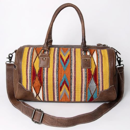 American Darling Women's Duffel Bag Western Saddle Blanket with Genuine Leather Handbag and Ladies Purse2
