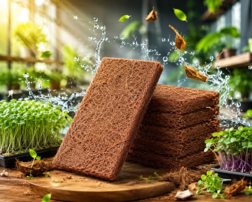Image of Coco Coir Microgreen Grow Sheet 10 x 20 Inch (Pack of 2) | Natural Coconut Coir Hydroponic Grow Mat | Woven Coco Fiber Growing Pad for Microgreens, Wheatgrass, Herbs & Seed Starting