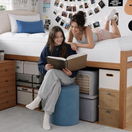 Image of ELEMUSE Twin XL Mattress Topper for Dorm Bed, College Dorm Room Essentials for Girls&Guys, Soft Comfortable Bed Upgrade for Back to School, Apartment&Rental Use