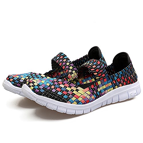AIRAVATA Chaussures pour Femmes Été Fait Main Glisser sur Poids Léger Respirant en Marchant Baskets
