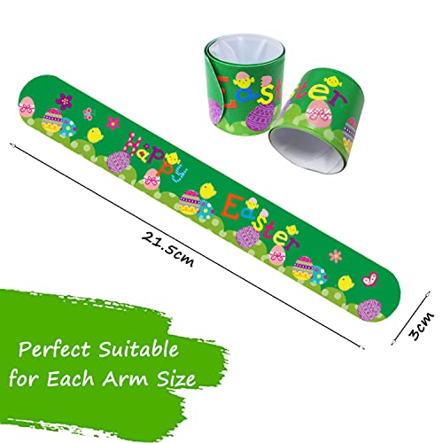 Sunpround 100Pcs Easter Slap Bracelets, Easter Basket Stuffers, Egg Fillers Gifts For Kids Toddler Boys, Easter Egg Hunt Event, Party Favors, Classroom Prizes, School Supplies #TOP5