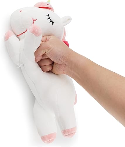 Miniatura 6 de Anboor Animales de peluche de unicornio, lindo peluche de unicornio suave para niñas, regalos de fiesta, almohada de unicornio con alas de arco iris