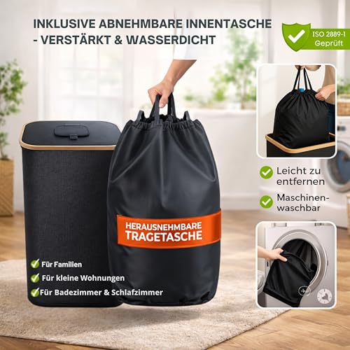 Pfandflaschen Sammelbehälter mit Deckel, 100 L, faltbar & stabiler Flaschensammler Leergut, große Pfandbox, Pfandflaschen Behälter, Behälter Leergut & Altglas Aufbewahrung, inklusive Flaschentasche