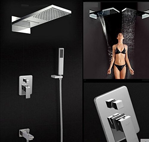 Ensemble de douche en laiton chromé haut de gamme à 3 voies