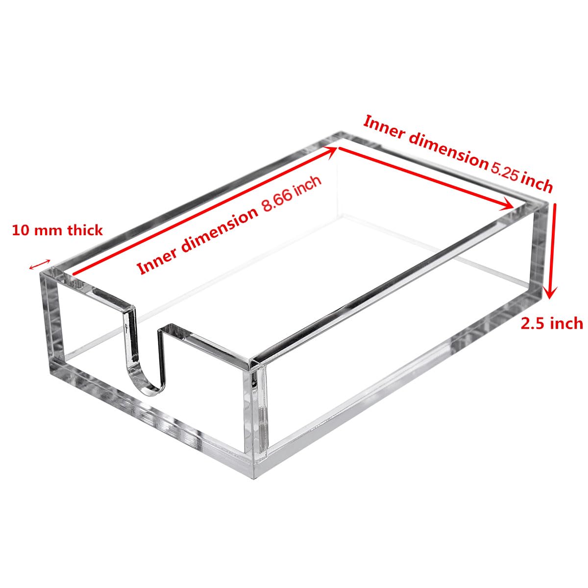 CY craft Acrylic Guest Towel Napkin Holder,Clear Bathroom Paper Hand Towels Storage Tray Modern Buffet Napkin Caddy,Fancy Flat Napkin Holders For Kitchen or Dining Room,9 x 5x 2.5 Inch,Pack of 1