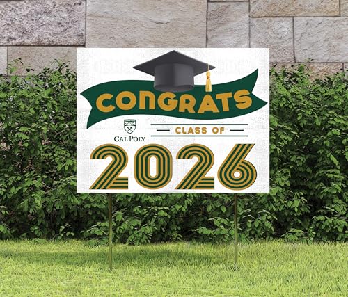 KH Sports Fan Cal Poly Mustangs Congrats Class of 2026 Graduation Yard Sign, 18x24
