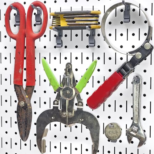 Image of 1-Inch Plastic Hook Model 119 | Compatible with Wall Control | for Tool Wall Organization to Hang Wrench, Adjustable Wrench, Hammer, Paint Brush, Merchandise, Scissors, and More | 10-Pack