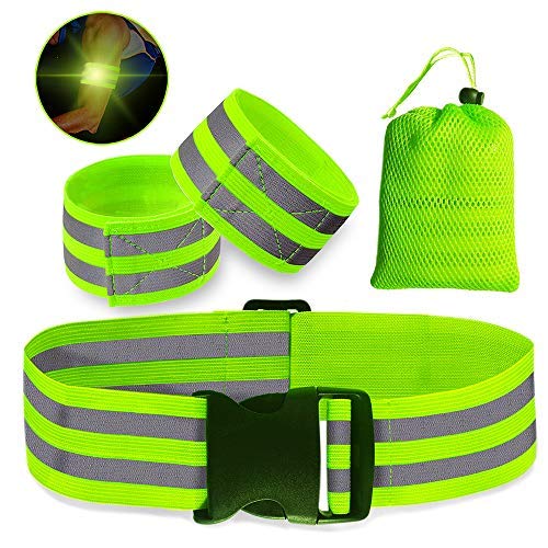 High Visibility Reflective Glow Belt - Army PT Belts, Adjustable Waist & a
