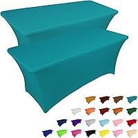Vista 10 de IVAPUPU - Mantel de elastano para mesas rectangulares, ajustado, elástico, lavable, protector de mesa para eventos, fiestas, bodas, cócteles, Negro