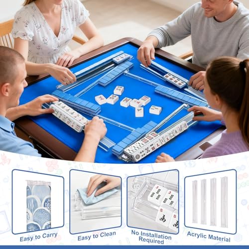 Juego de racks y empujadores para Mahjong set de 4 accesorios miniatura 6