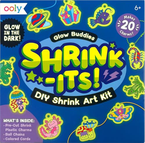 Ooly DIY Shrink Art Charms Kit, 28 Pc - Glow Buddies | Ages...