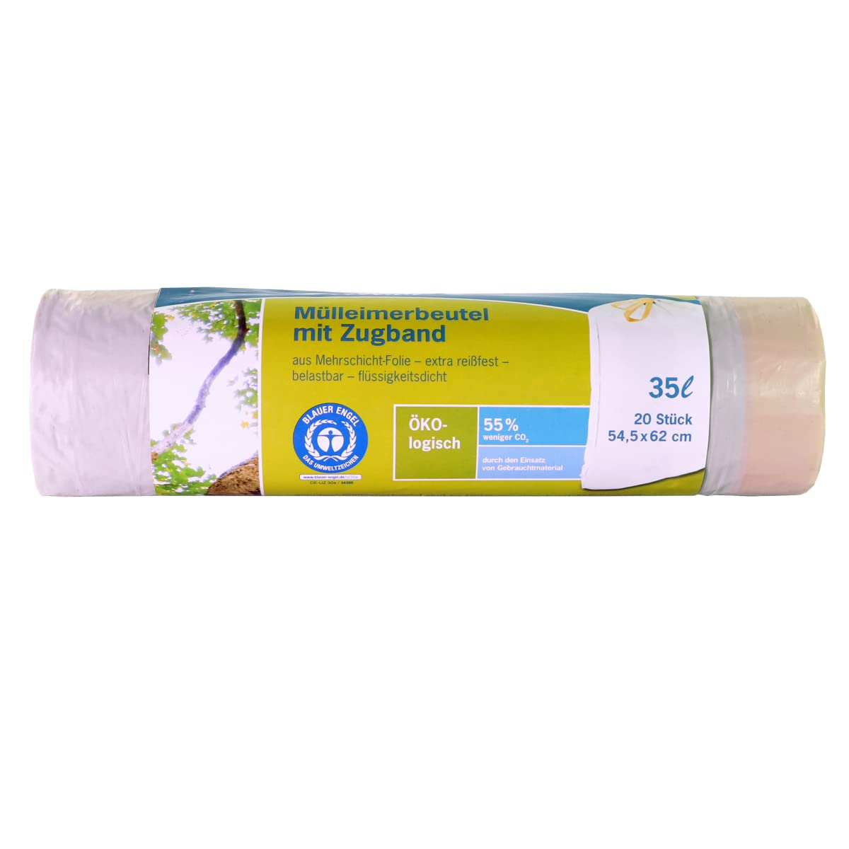 Secolan – 1 x 20 Multi-Coloured Bag with Zugband 35 L White