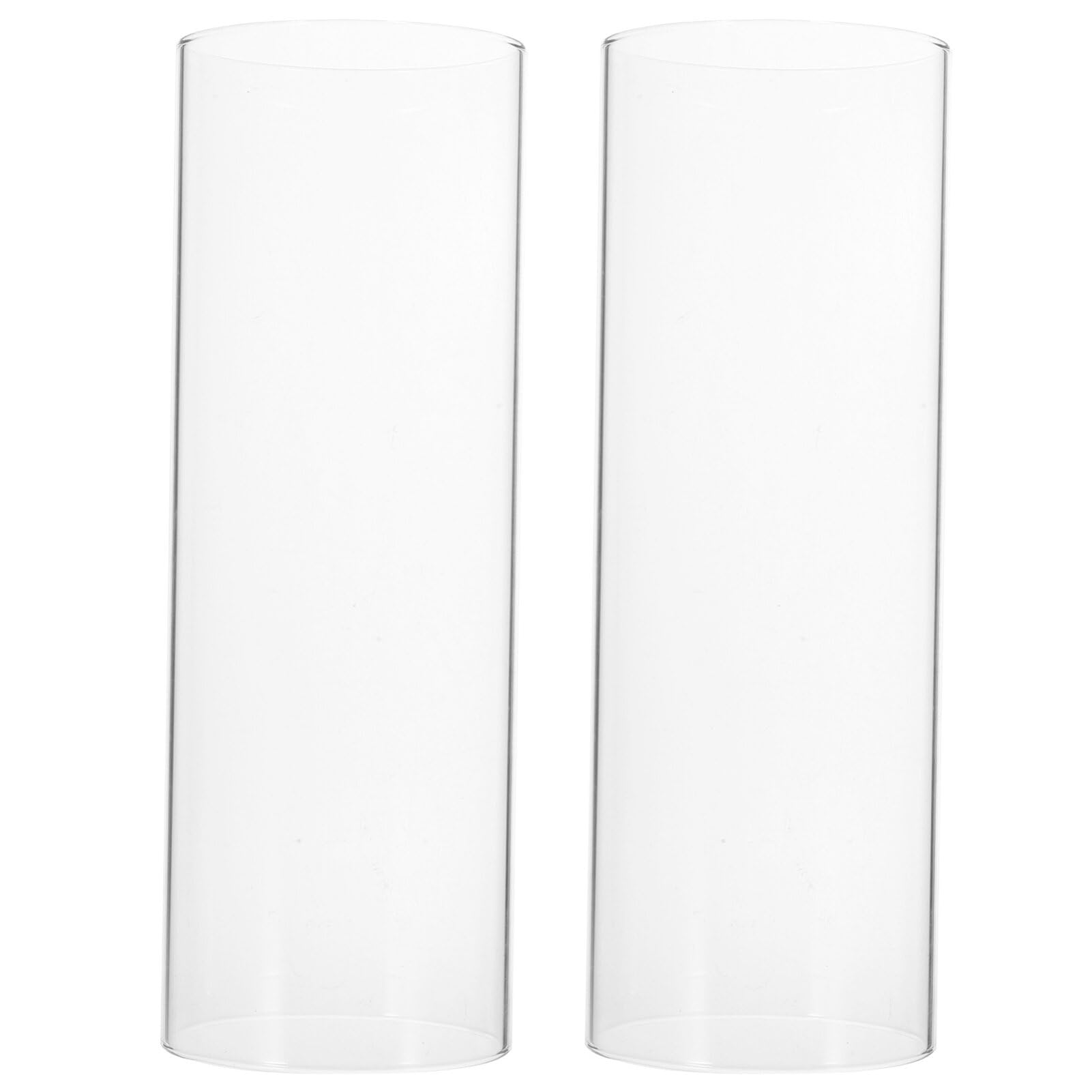 ABOOFAN Cúpulas de Cristal de Borosilicato de 2 Piezas para Velas, Portavelas Decorativos Hogar y Bodas, Diseño Elegante y Protección Viento