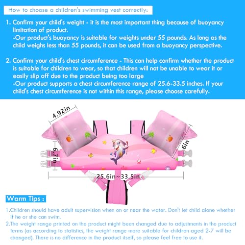 image for Chriffer Kids Swim Vest Life Jacket for 30-55 Pounds Boys and Girls, T