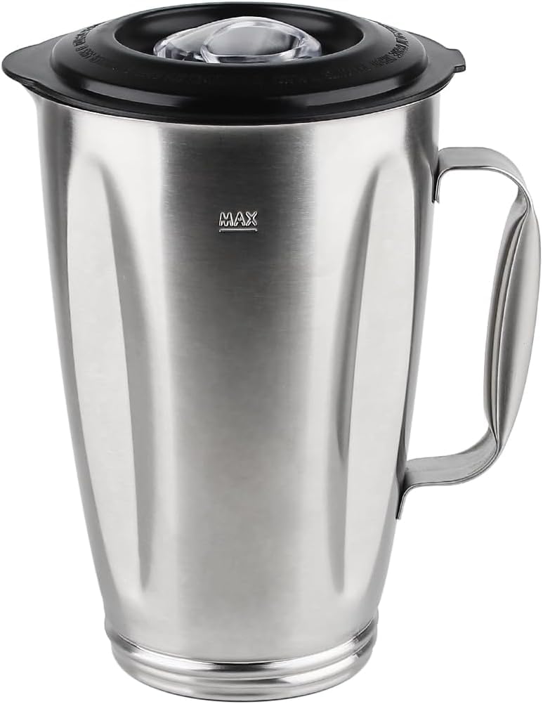 Premium Stainless Steel Jar with Bottom Cap and Blade Compatible with Oster Pro 1200 Blender