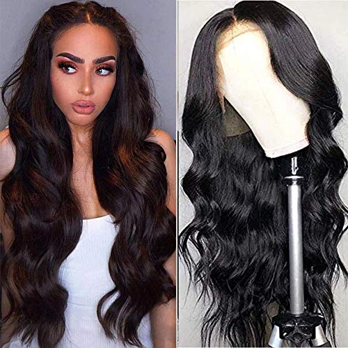 13x4 Body-Wave Lace-Front-Wigs Human Hair - 26 Inch HD Lace Frontal Wig Pre Plucked with Baby Hair, Natural Color 150% Density Brazilian Wigs for Black Women