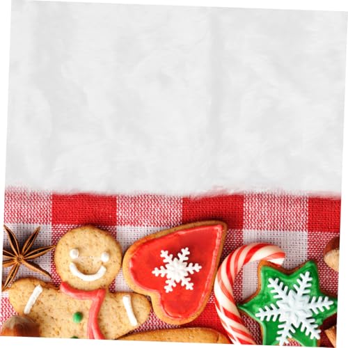 Chemin de table blanc Noël en fourrure synthétique haut de gamme UPKOCH