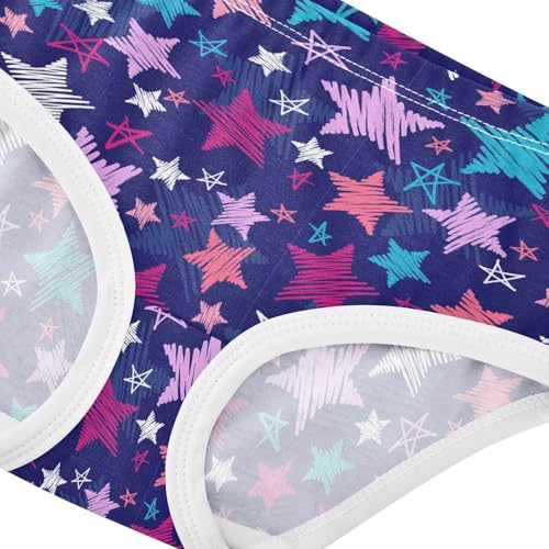 Little Girl Underwear Toddler Panties Kids Undies Colorful Stars Print Soft Cotton Briefs 2T-8Y4