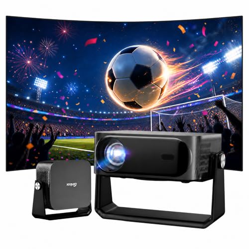 4K Smart Beamer mit Netflix, iSinbox Tageslicht Beamer Autofokus & 6D Trapezkorrektur, Tragbarer Heimkino Projektor mit Schwenkbarer Dolby,WiFi 6＆ Bluetooth 5.3, HDR10+
