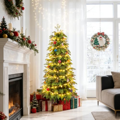Image of 4FT Artificial Cedar Topiary Trees,2 Pack UV Resistant Faux Pine Tree