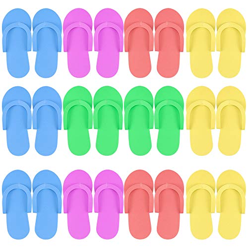 Hysagtek 12 paia, colore: marrone sabbia e Pedicure, da leggera-Infradito in gomma, da donna, colori assortiti