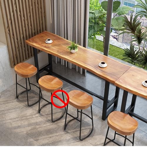 Mesa De Bar De Madera Maciza Mesa De Bar Industrial Mesa De Comedor Creativa De Borde Vivo Mesa De Pub Rectangular Mesa De Cocina De Borde Vivo Rectangular Estrecha Para Sala 47 'x13'(47.2in/120cm)