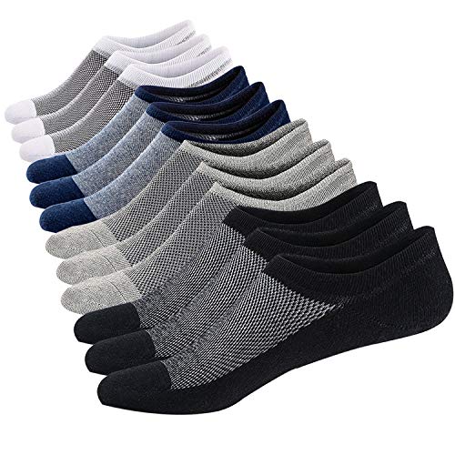 Ueither Homme Chaussettes Basses Respirantes Courtes Socquettes de Sport en Coton Invisibles Confortable Basiques Chaussettes
