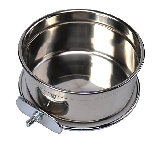Hypeety Stainless Steel Food Water Bowl for Pet Bird Crates Cages Coop Dog Cat Parrot Bird Rabbit Pet (Medium,125.5cm)