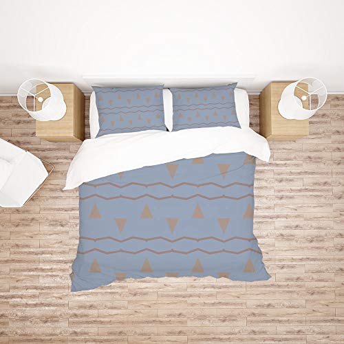 Housse de couette géométrique et 2 taies | Parure de lit 3 pièces