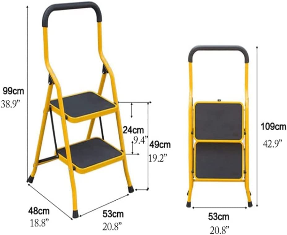 Portable Step Ladder,2 Step Stool Ergonomic Folding Step Stool with Wide Anti-Slip Pedal 330 lbs Capacity Sturdy Step Stool for Adults Step Stool