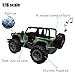 Liberty Imports Army Military Wrangler Friction Powered 1:16 Scale Model Off Road Vehicle w/Car Button Light & Sound, Push & Go Toy Rescue Battle Truck Toy