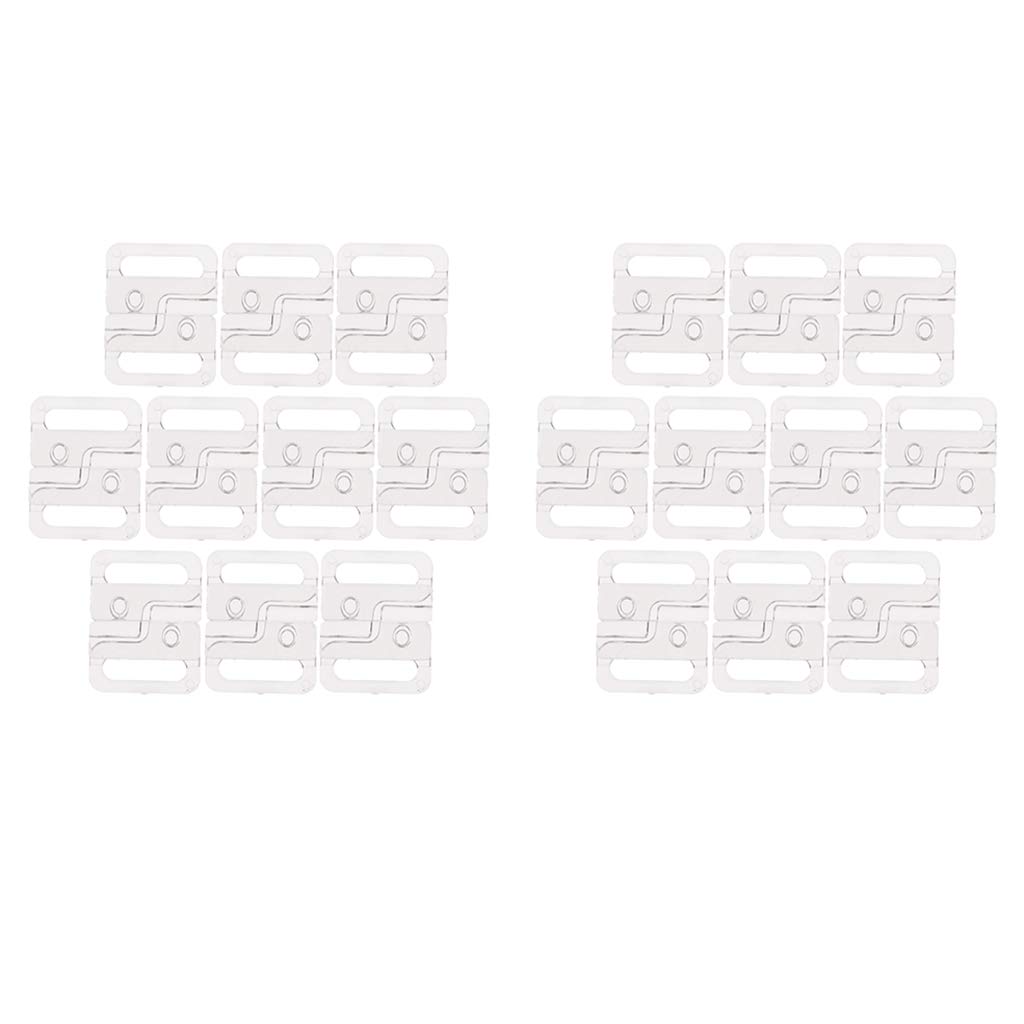 Hellery 20X Bikini Clips Hook & Snap Plastic Clasps 14Mm Strap Bra Fastener Haberdashery